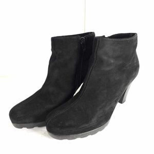 La Canadienne Women's US 7,5M Black Suede Platform Heeled Ankle Boot Booties